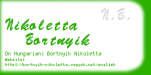 nikoletta bortnyik business card